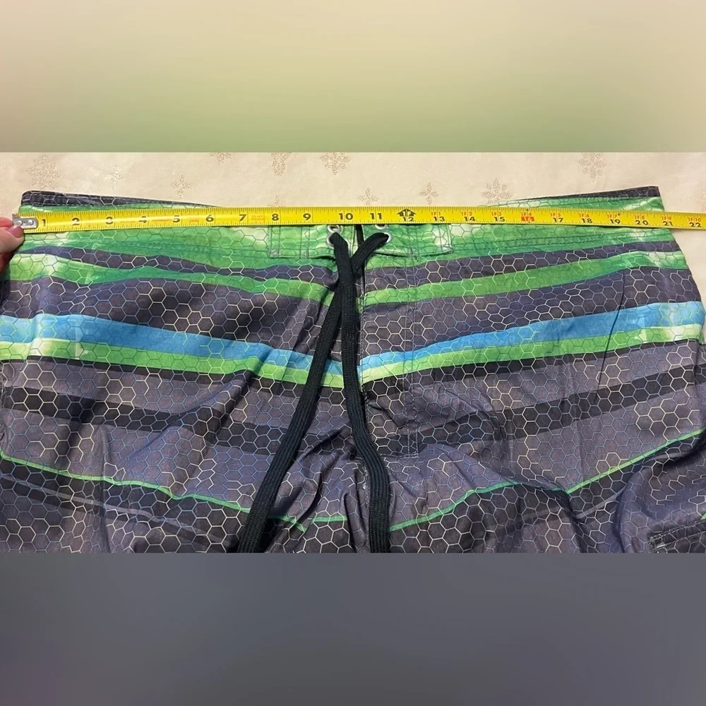 EUC Sonoma Green and Gray Swim Shorts Men’s XXL, Velcro waist & 3 pockets